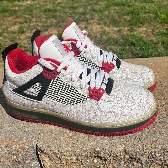 Jordan Shoes Nike Air Jordan Fusion 4 Laser Afj Shoes White Red